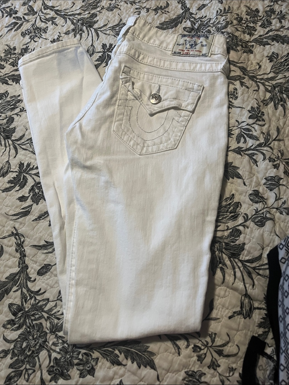 True Religion Women's Skinny Jeans in White Denim